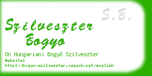 szilveszter bogyo business card